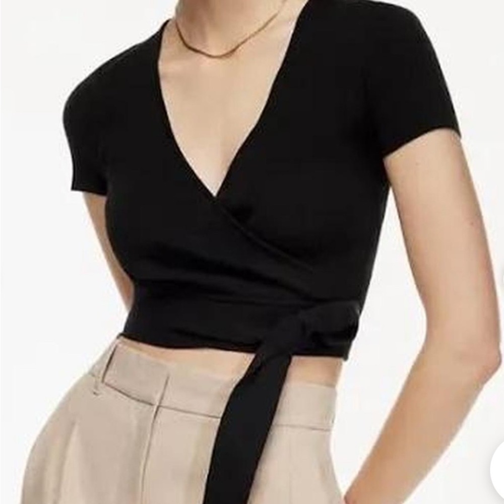 Elegant Black Wrap Top